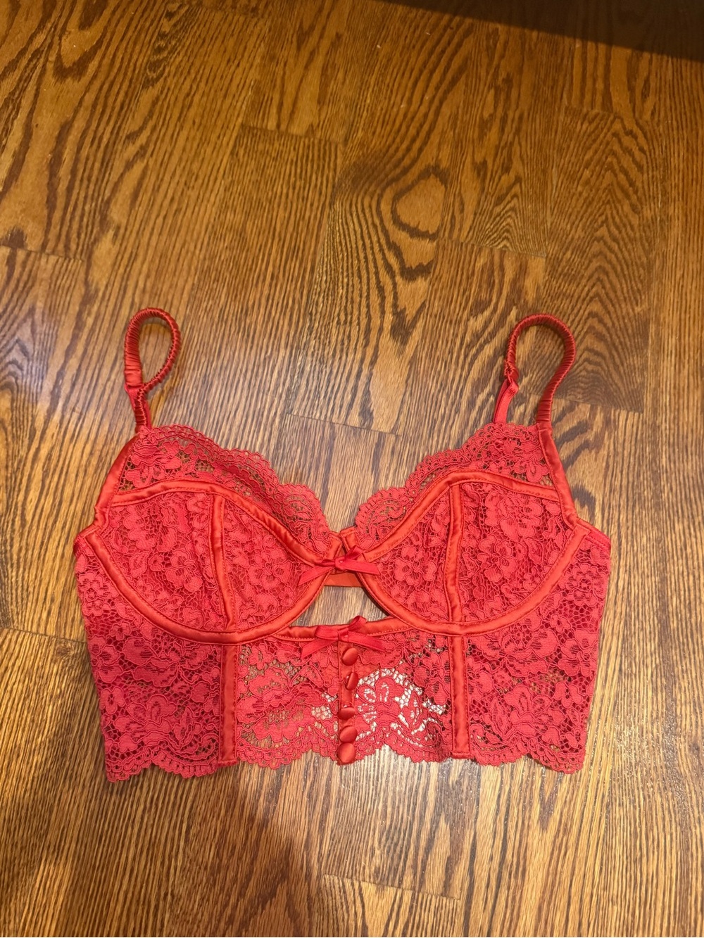 For Love & Lemons Red Lace Bralette